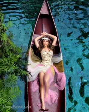 QUINCEANERA WITH CANOES CANOE IN SECRET GARDENS LOCATION PLACE FOR RENT