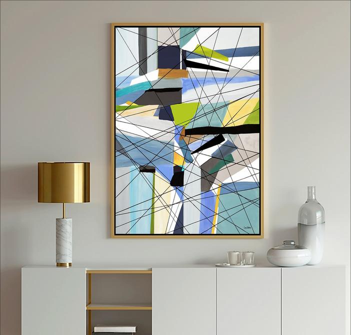 Multicolor Lineal abstract art, What's New, Glass House, painting, Dubois Art, Lori Dubois Art