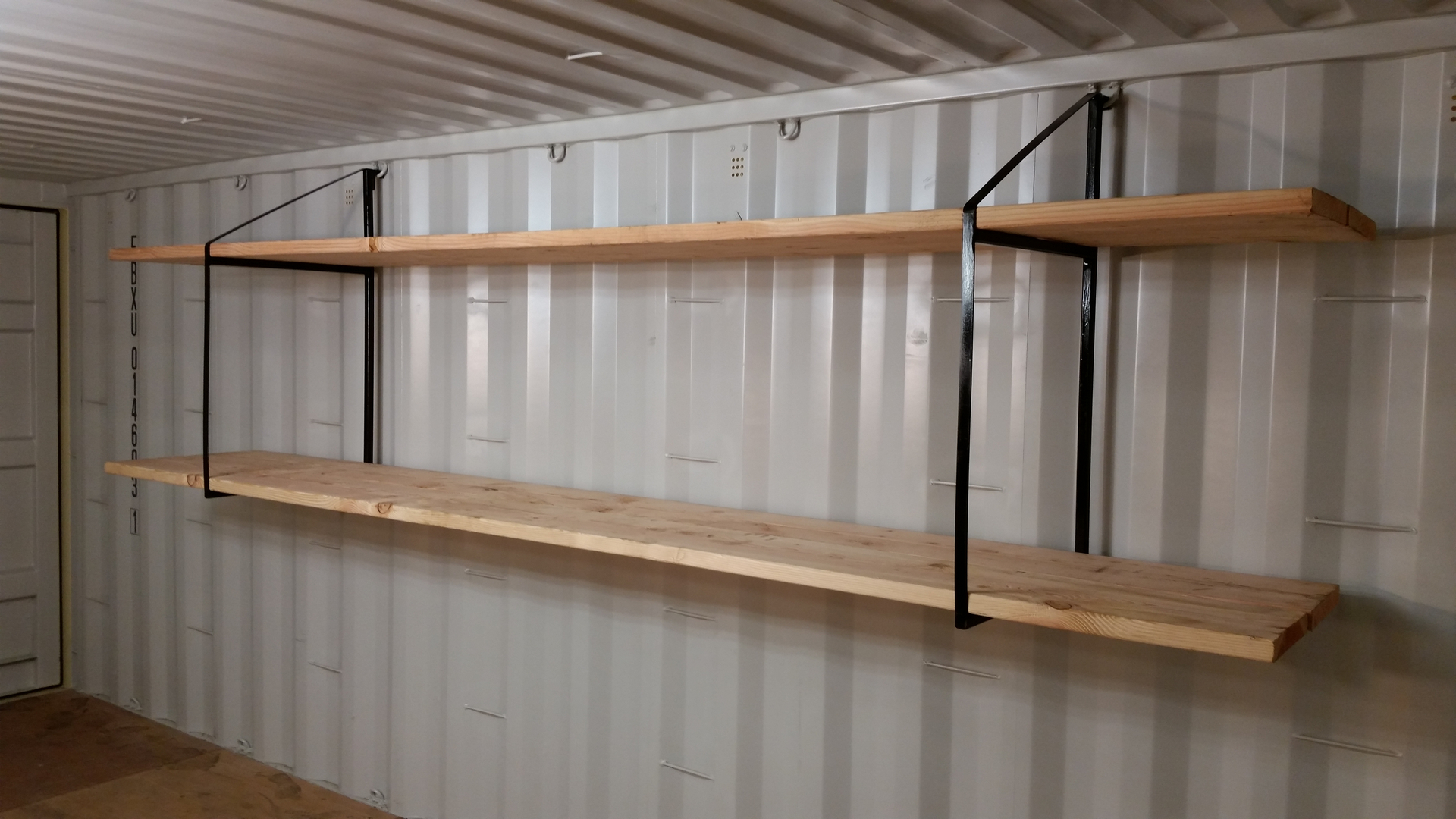 Shipping Container Shelf Brackets - Hooked Storage Container Brackets