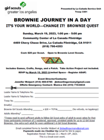 Brownie Journey in a Day Flyer