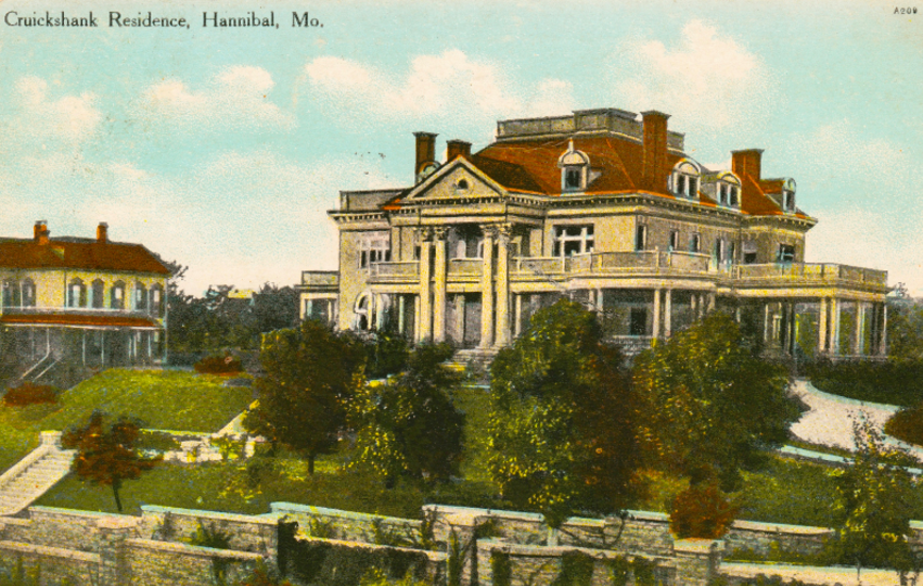 Historic Postcard of Rockcliffe Mansion, a House Museum and Bed and Breakfast in Hannibal Missouri