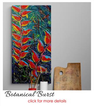 botanical flowers, botanicals, flower painting, large painting