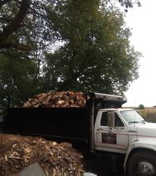City Loggers Firewood truck getting loaded with wood for a delivery in Mount Albert