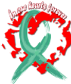 Teal Painted Ribbon Ovarian & Cervical Cancer Designs