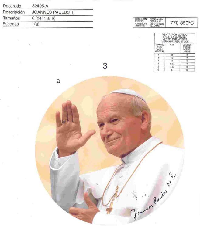 Pope catolic Religious Ceramic decals