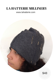 Fall/Winter Casual Hat- 1611-Felt Skull Hat