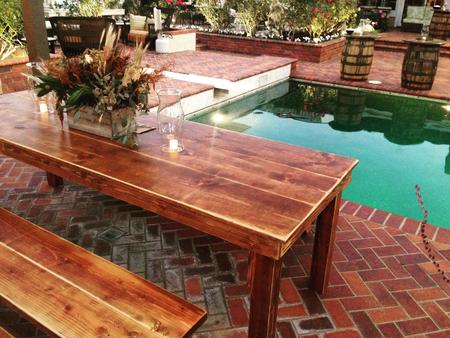 Custom rustic farm bench rentals from Rustic Parties Orange County Southern California