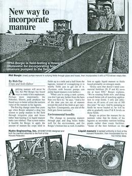 Howard New Way to Incorporate Manure Article