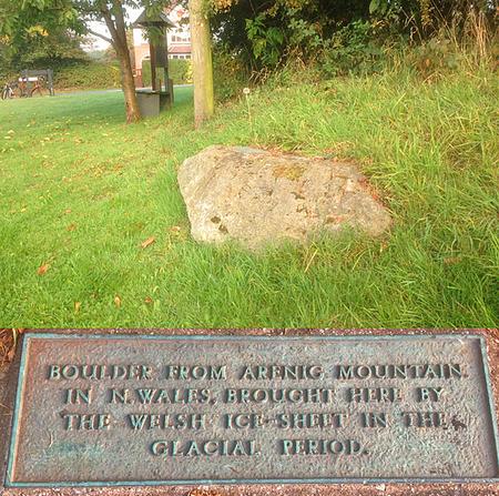 Picture of boulder dropped by the welsh ice sheet in the glacial period