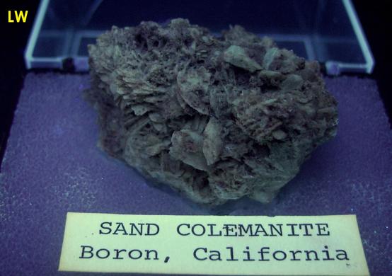 fluorescing COLEMANITE crystals - Boron, Kramer District, Kern County, California, USA