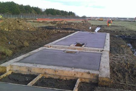 RAF Lyneham Solar Farm concrete construction