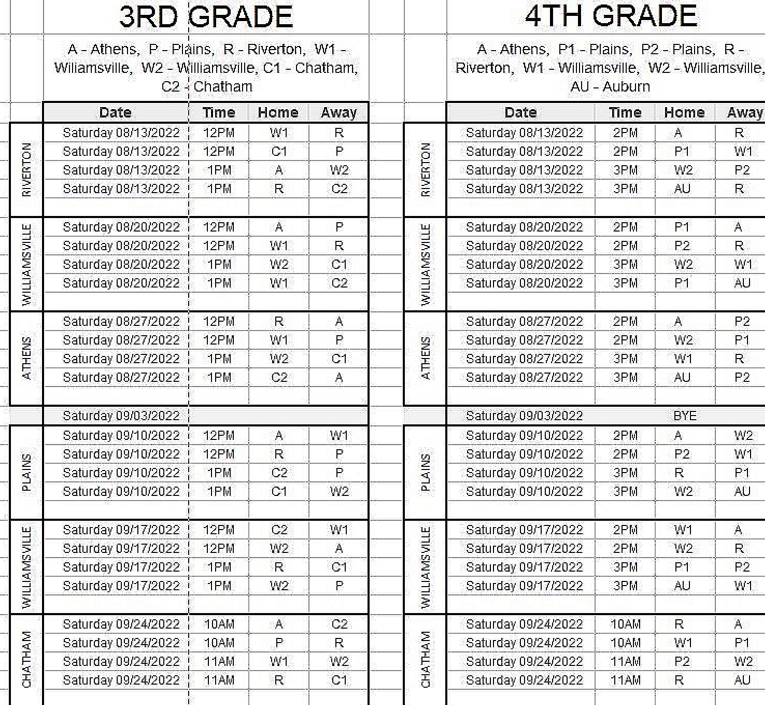 Schedules