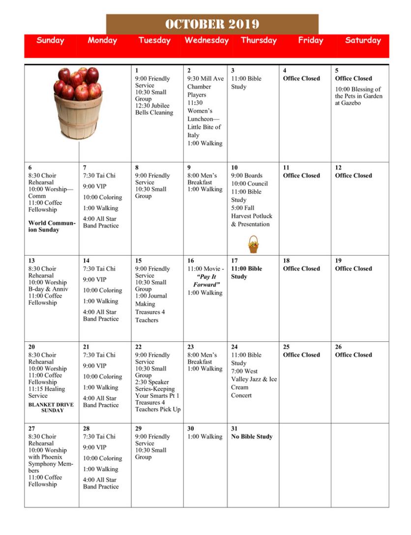 CalendarUnited Church of Sun City