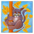 whimsical animal, tree hugger, nursery decor, baby's room art, Ian Turner children's artist