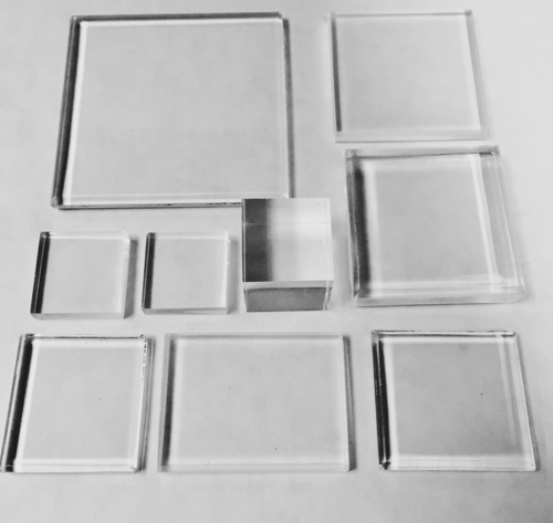 10 Clear Square Mineral Display Bases   1 “ 