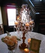 Gold and Crystal Candelabra for Wedding at Semple Mansion
