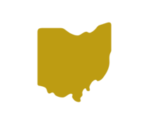 Gold shape of Ohio