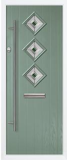 3 diamond composite door in chartwell green