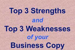 Top Three Strengths and Weaknesses of Your Business Copy custom text critique