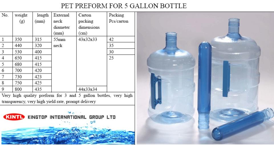 5 gallon bottle preform