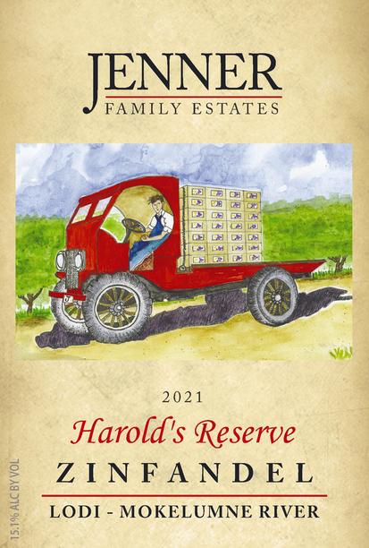 Jenner Family Estates 2021 Harold's Reserve Zinfandel label