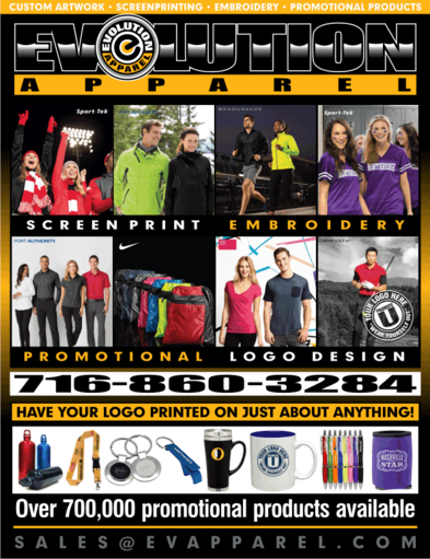 evolution apparel, screen printing, embroidery, promotional, t-shirts
