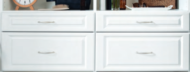 white melamine drawers