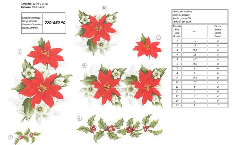 Christmas Flower ceramic decals by Calcodecal