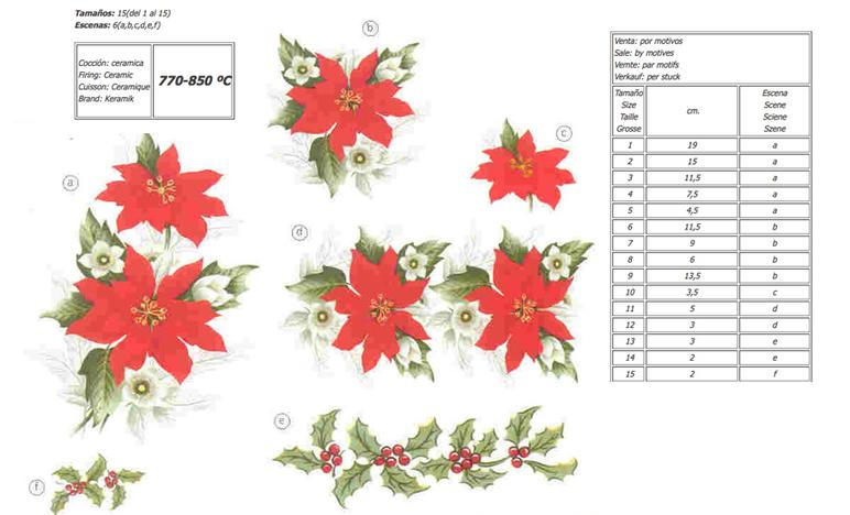 Christmas Flower ceramic decals by Calcodecal