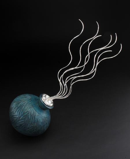 Bronze and sterling silver sculpture depicting a sea form by Kevin O'Dwyer and Liam Flynn