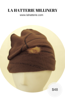 Fall/Winter Casual Hat- 1609-Felt Skull Cap