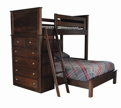 Amish Made Youth Loft Storage Bunk Beds