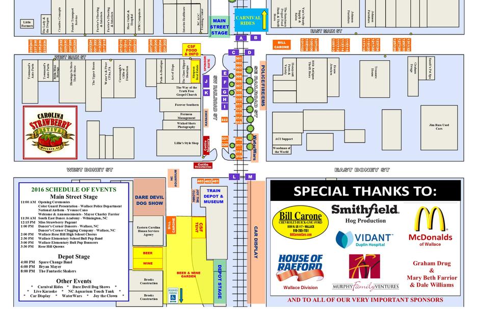 Carolina Strawberry Festival Festival Map