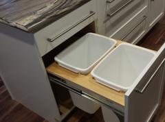 White Shaker Kitchen Garbage Pullout