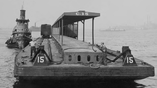 Picture of Car Float in New York Harbor