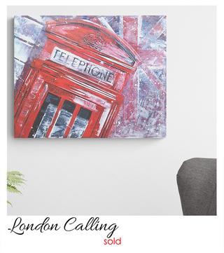 acrylic painting, london painting, telephone box, call box painting