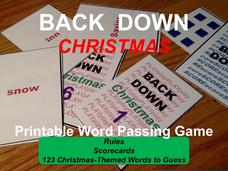 Back Down Christmas Word Passing Game