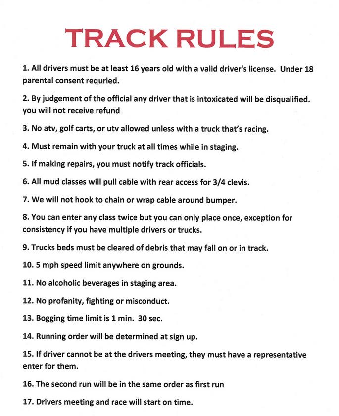TRACK RULES