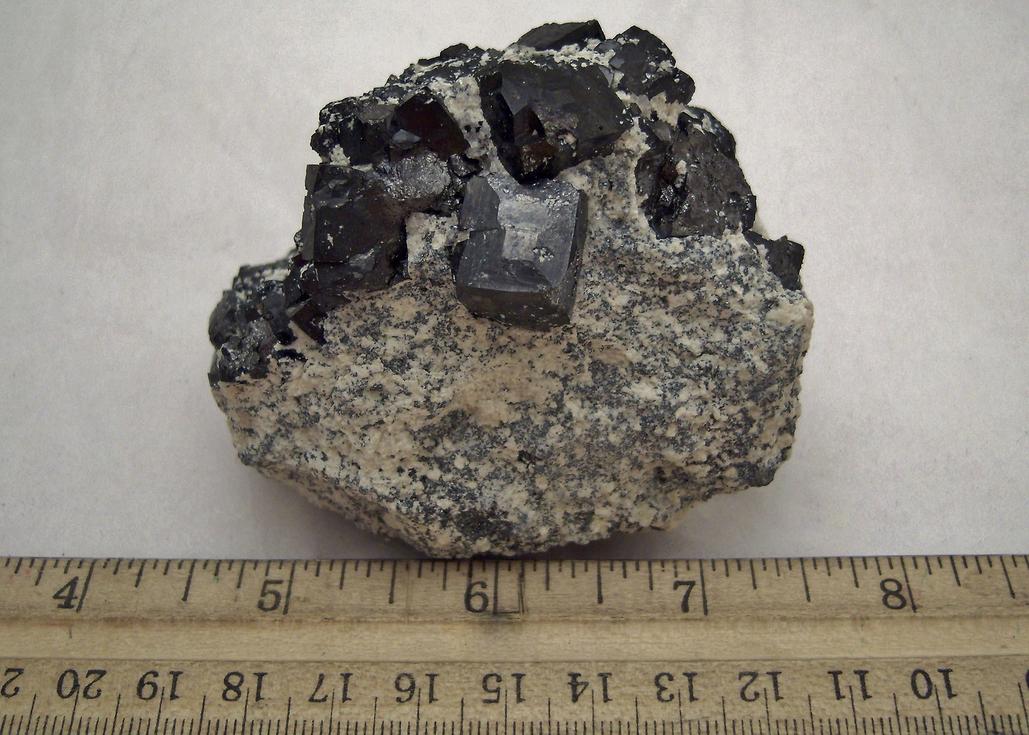 Magnetite cubic and tetrahexahedral modified, one time find in1990s, 2500' level, ZCA No. 4 Mine (St. Joe Mine), Balmat, Balmat-Edwards Zinc District. St. Lawrence County, New York, USA