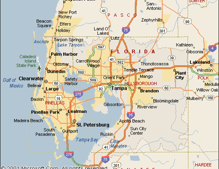 Tampa Bay Area Map Area Map Of Tampa Florida & Global Maps To Assist International Buyers