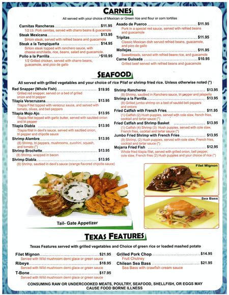 Menu - Bandoleros Mexican Grill - Mexican Restaurant in Devens, MA