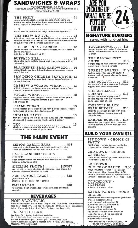 Bar deals louie menu