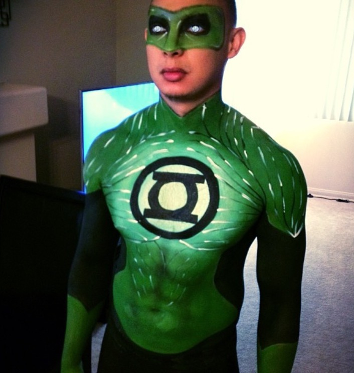 cosplay] Green Lantern inspired makeup + body paint. By