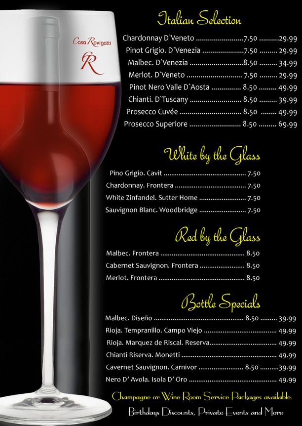 Bar Wine List