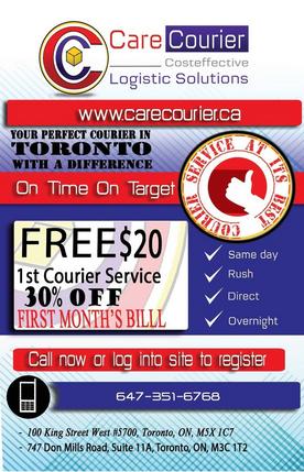 Courier Services in GTA and Ontario