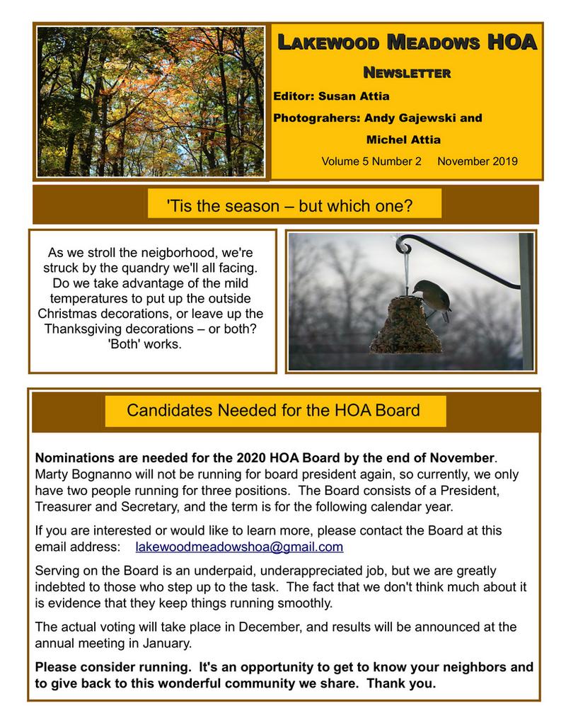 HOA Newsletter