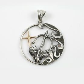 Zodiac Signs Horoscope Sterling Silver Pendants Charms w/Golden Star
