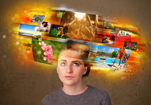 Woman stressed too many photos