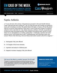 Septic Arthritis, septic joint, Ortho, EM, Alexandra Gastesi