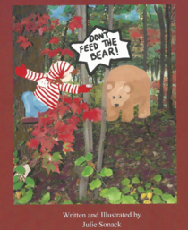 Child in woods with bear. Illustration. Book Cover.
